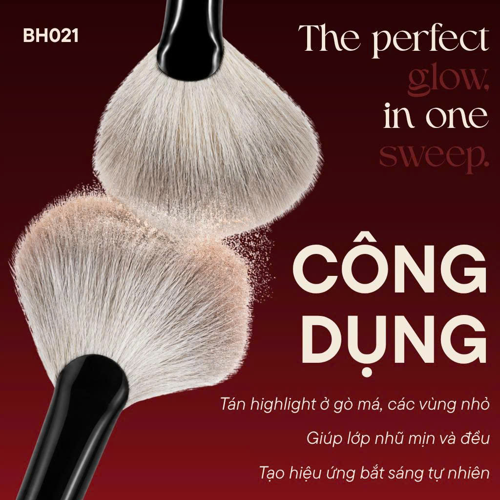 Cọ Highlight Đánh Setting Dạng Oval Bh Cosmetics Small Fan BH021